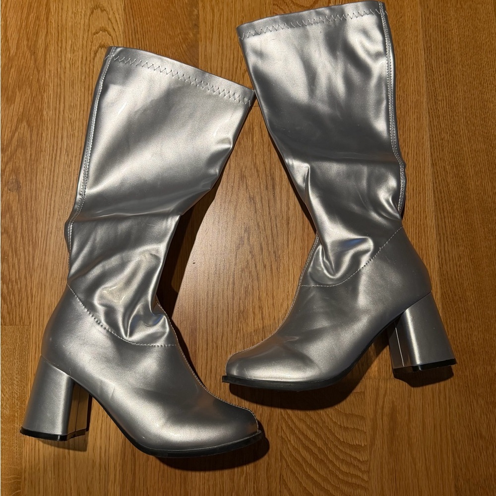 Tall Silver Boots